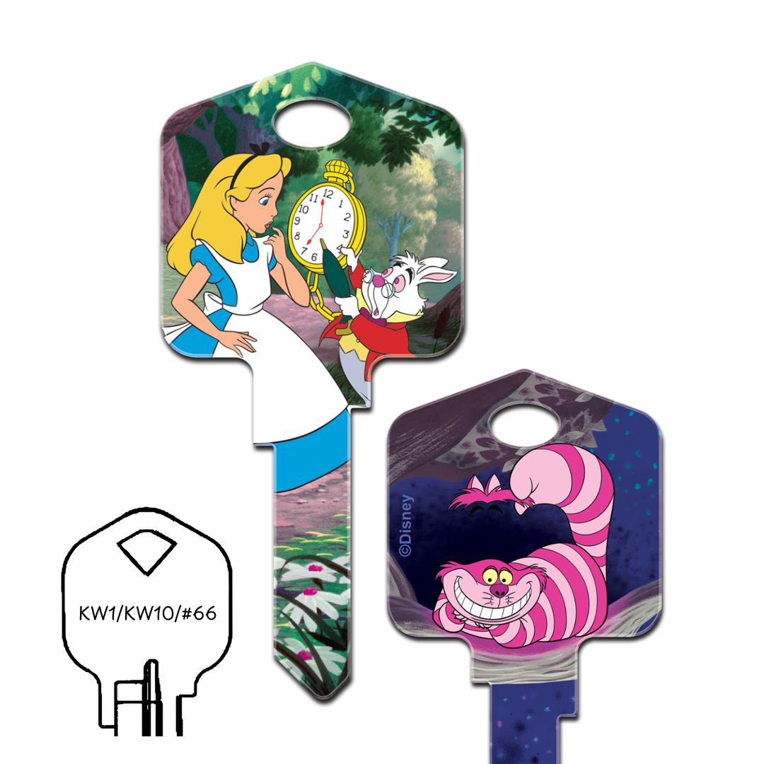 Disney's Alice in Wonderland and Cheshire Cat house key blank
